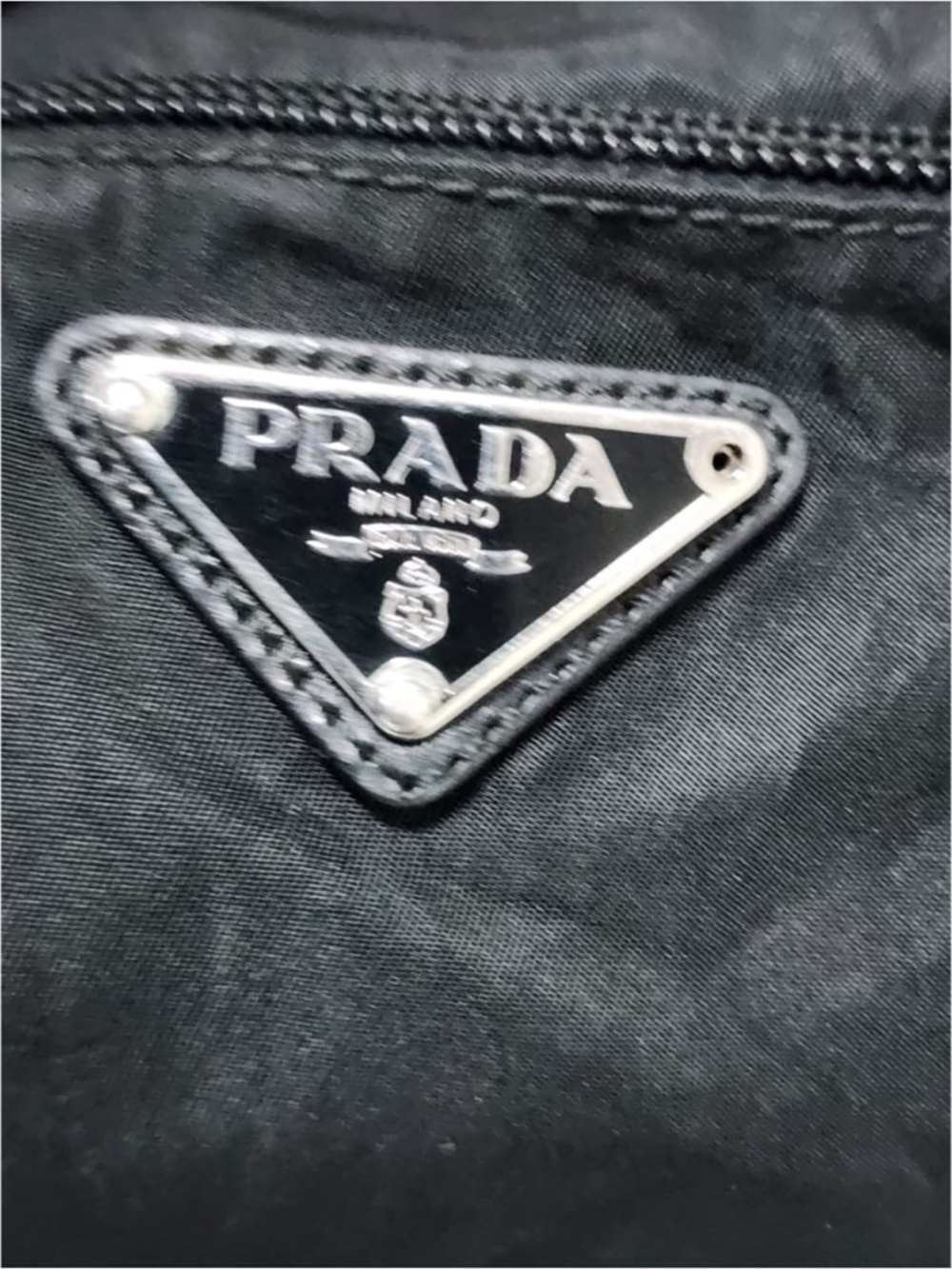 Authentic PRADA Nylon Vela Small Flat Messenger Bag Black - Picture 7 of 13